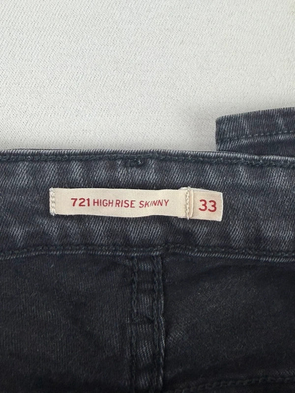 Levi's 721 High Rise Skinny Jeans | W33 L30 | Schwarz / Waschung | Wie neu