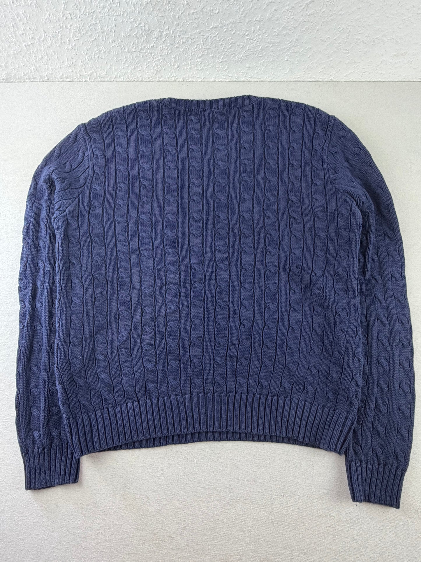 Ralph Lauren Cable-Knit Sweater — Navy (XL)